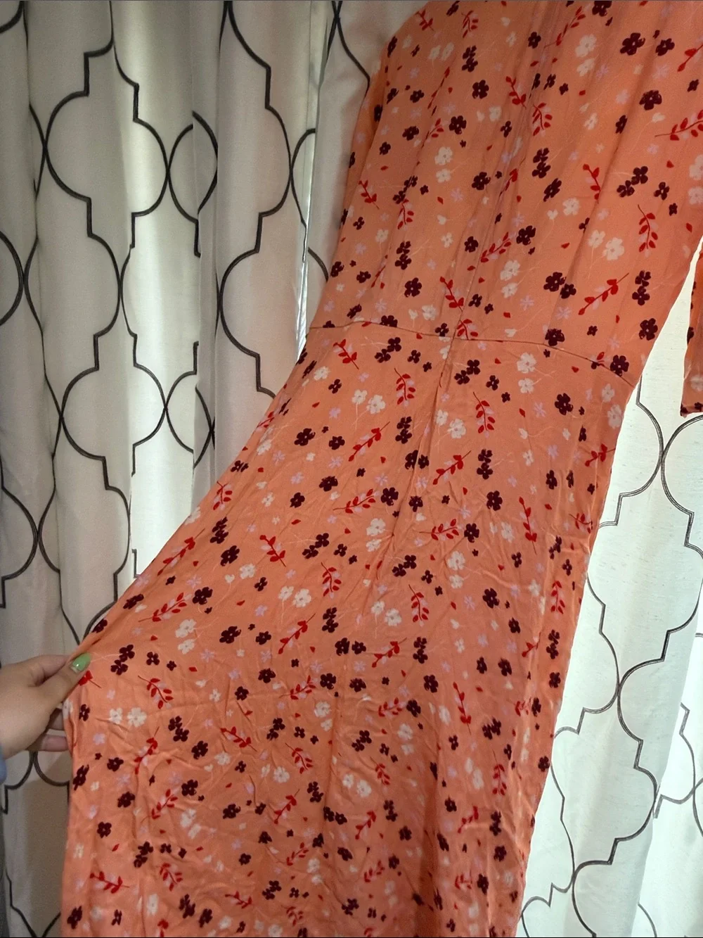 NSR Peach Floral Twist-Front Maxi Dress - Picture 4 of 4